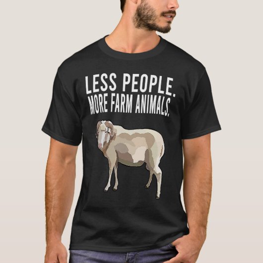 Less People More Farm Animals Ram Introvert T-Shirt (Vorderseite)