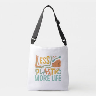 Less Plastic More Life – Eco Friendly Tote Bag Tragetaschen Mit Langen Trägern