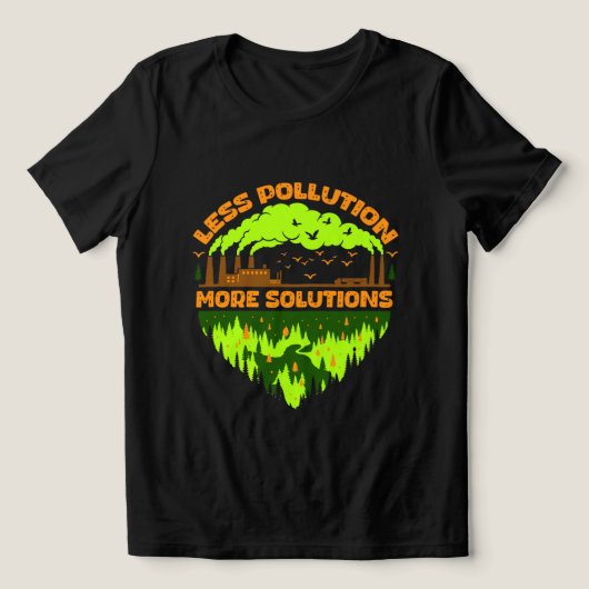Less Pollution More Solutions Earth Day T-Shirt Tri-Blend Shirt (Design Vorderseite)