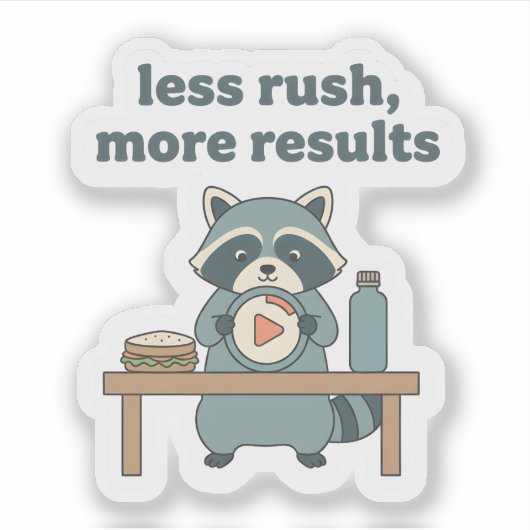 Less Rush More Results Sticker – Motivational (Vorderseite)