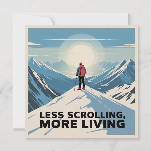 Less Scrolling, More Living Einladung (Vorderseite)