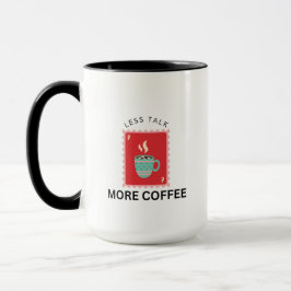Less Talk More Coffee Stamp Illustration Tasse