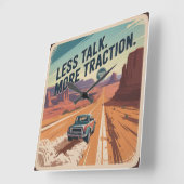 Less Talk. More Traction Quadratische Wanduhr (Winkel)