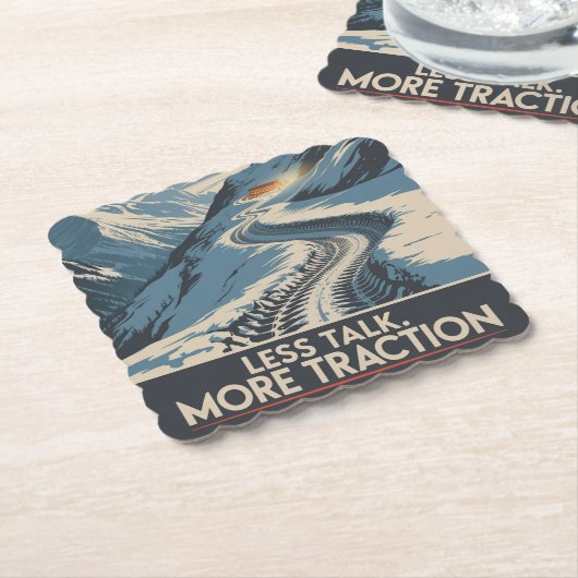 Less Talk. More Traction Untersetzer (angewinkelt)