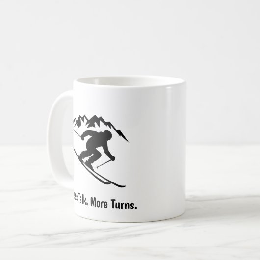 "Less Talk. More Turns." Kaffeetasse (Vorderseite Links)
