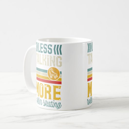 Less Talking More Roller Skating Cute Kaffeetasse (Vorderseite Links)