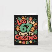 Less Than Six Seven 67 Days To Christmas Matching Karte (Vorderseite)