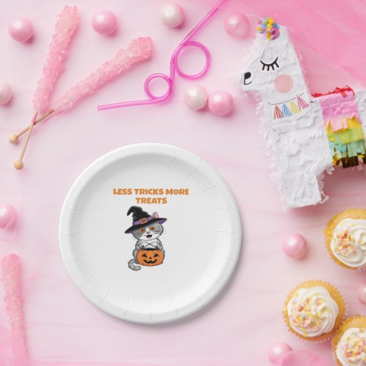 Less Tricks More Treats Halloween Gifts Classic T- Pappteller (Party)