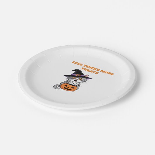 Less Tricks More Treats Halloween Gifts Classic T- Pappteller (Schrägansicht)
