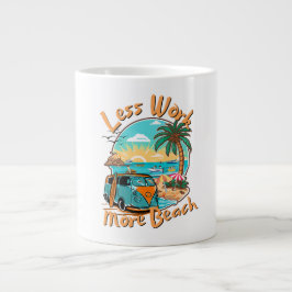 Less Work More Beach Jumbo-Tasse