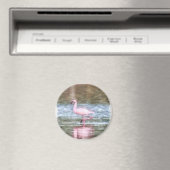 Lesser Flamingo Watercolor Magnet (In Situ (Geschirrspüler))