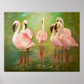 Lesser flamingos painting Art Poster (Vorne)