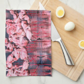 Lesser Flamingos (Phoeniconaias minor), Afrika, Geschirrtuch (Viertel Falte)