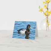 Lesser Scaup - Bluebill Duck Drake Karte (Gelbe Blume)