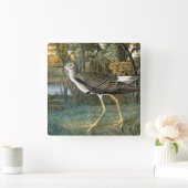 Lesser Yellowlegs Quadratische Wanduhr (Zuhause)