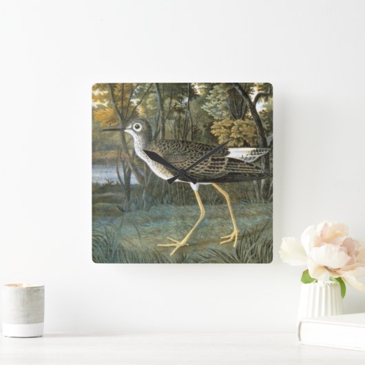 Lesser Yellowlegs Quadratische Wanduhr (Zuhause)