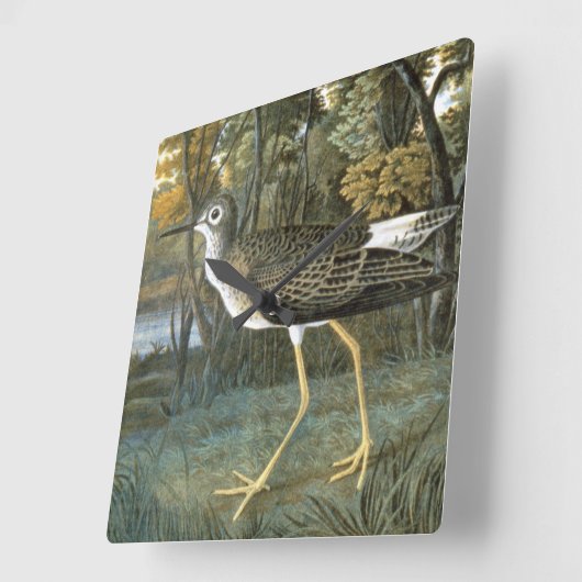 Lesser Yellowlegs Quadratische Wanduhr (Winkel)