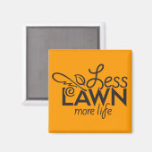 LessLawn Org/Blk SqMagnet Magnet (Vorderseite/Rückseite)