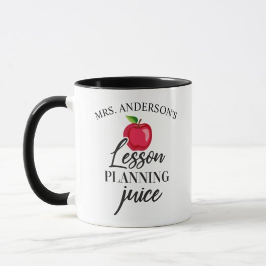 Lesson Planning Juice Funny Personalisiert Teacher Tasse (Links)
