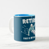 Lest dies ist mein neuer Job Skifahren Zweifarbige Tasse (Vorderseite Links)