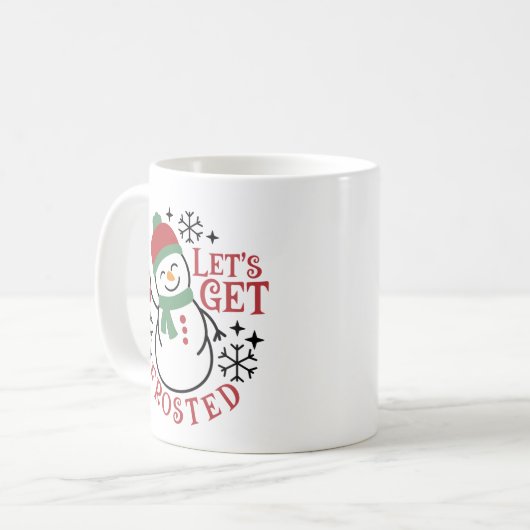 Les't get Frosted Cute Crhistmas Snowman Kaffeetasse (Vorderseite Links)