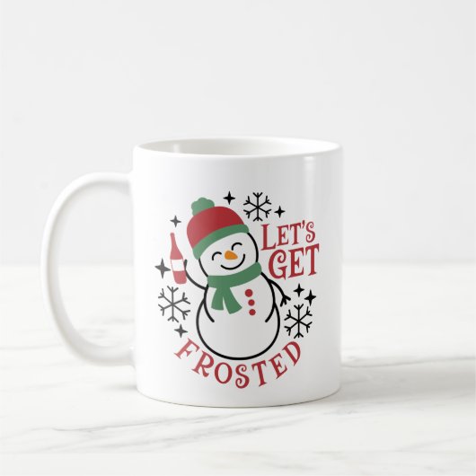 Les't get Frosted Cute Crhistmas Snowman Kaffeetasse (Links)