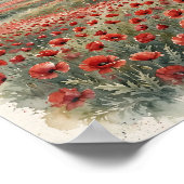 Lest We Forget Gedenkmohn Aquarell Poster (Ecke)