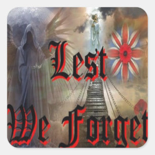 Lest We Forget Quadratischer Aufkleber