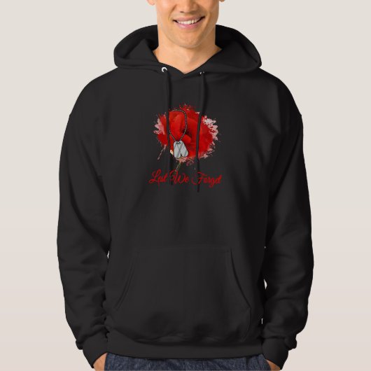 Lest We Forget Red Poppy Flower Veterans Memorial  Hoodie (Vorderseite)