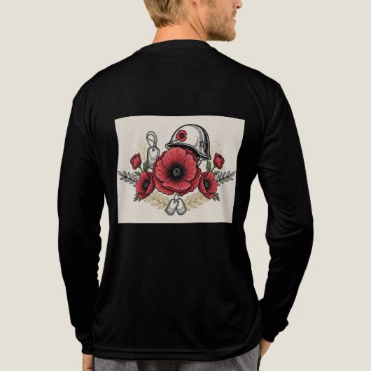 Lest We Forget – Remembrance Day Tribute Long Slee Tri-Blend Shirt (Rückseite)