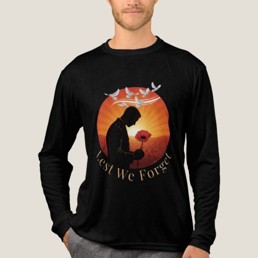 Lest We Forget – Remembrance Day Tribute Long Slee Tri-Blend Shirt (Vorderseite)
