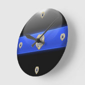 Lest we vergiss - Thin Blue Line Abzeichen Runde Wanduhr (Winkel)