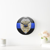 Lest we vergiss - Thin Blue Line Abzeichen Runde Wanduhr (Zuhause)