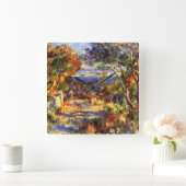 L'Estaque von Pierre Renoir, Vintager Impressionis Quadratische Wanduhr (Zuhause)