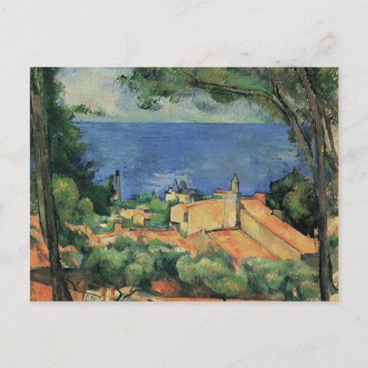 L'Estaque with Red Roofs - Paul Cezanne - c1883 Postkarte (Vorderseite)