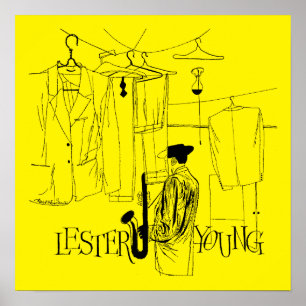 Lester Young Vintage-Illustration Poster