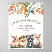 let adventure begin animals baby shower welcome poster (Vorne)
