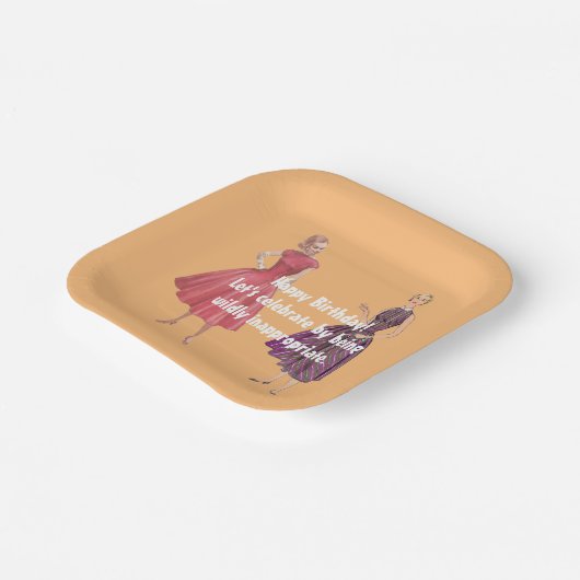 Let Be Ineigenate Funny Retro Birthday Square Pappteller (Gewinkelt)