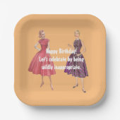 Let Be Ineigenate Funny Retro Birthday Square Pappteller (Vorderseite)