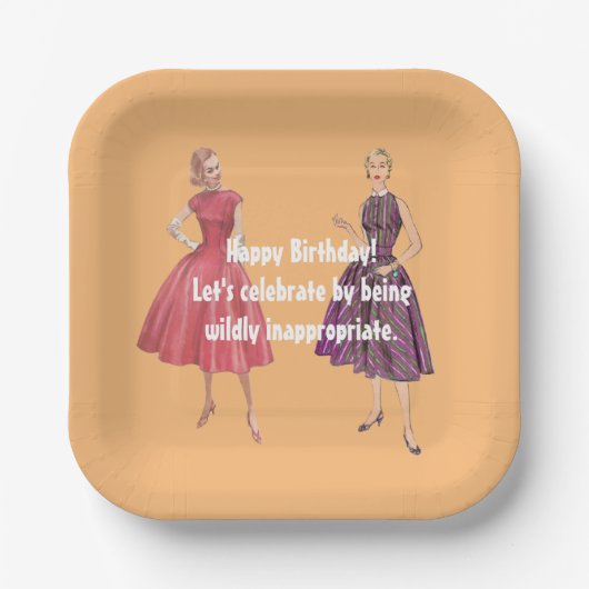 Let Be Ineigenate Funny Retro Birthday Square Pappteller (Vorderseite)