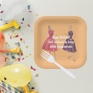 Let Be Ineigenate Funny Retro Birthday Square Pappteller