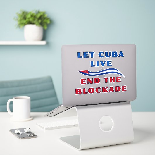 Let Cuba Live Aufkleber (Laptop auf Schreibtisch)