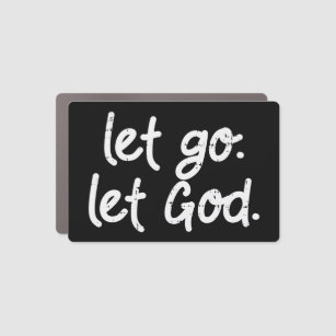 Let Go Let God Jesus Faith Quote Religious Christi Auto Magnet