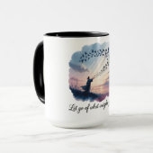Let Go - Watercolor Dove Flight Mug Tasse (Vorderseite Links)