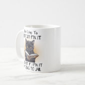 Let God Funny Cat Mug Kaffeetasse (Vorderseite Links)