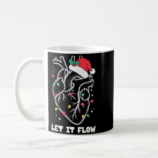 Let It Flow Anatomy Heart Santa Xmas  Kaffeetasse (Links)
