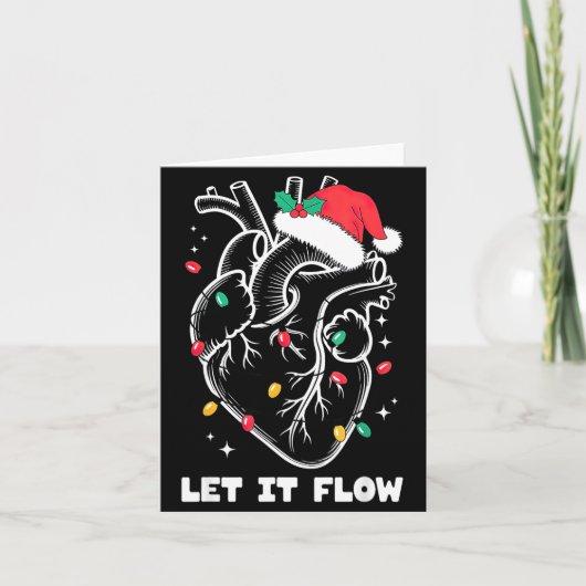 Let It Flow Anatomy Heart Santa Xmas  Karte (Vorderseite)
