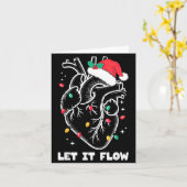 Let It Flow Anatomy Heart Santa Xmas  Karte (Gelbe Blume)