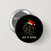 Let It Flow Funny Anatomical Heart Christmas, Medi Button (Vorne & Hinten)