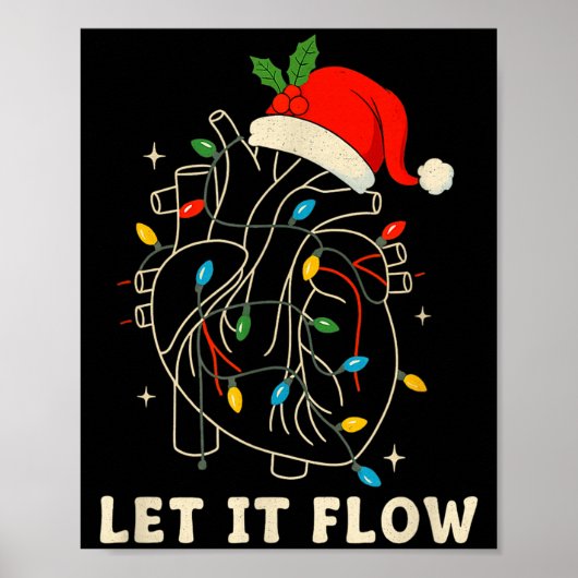 Let It Flow Funny Anatomical Heart Christmas, Medi Poster (Vorne)